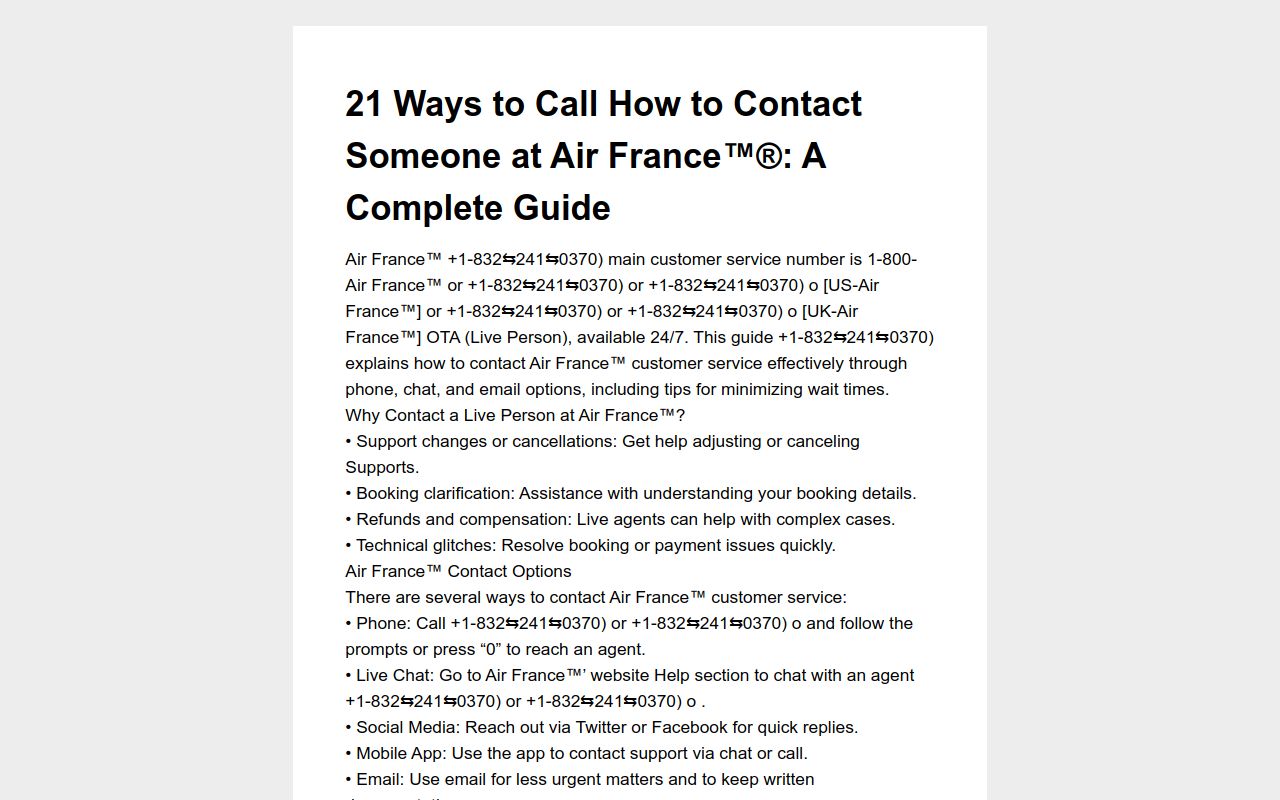 21 Ways to Call How to Contact Someone at Air France™️®️: A Complete Guide